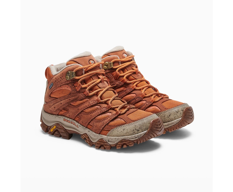 Merrell Moab 3 Smooth Mid GORE-TEX® Women's Hiking Shoes Orange | 6075-KPJTX