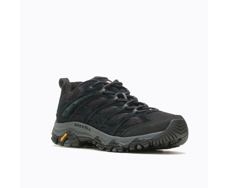 Merrell Moab 3 Wide Width Men's Running Shoes Black | 4128-SGLVO