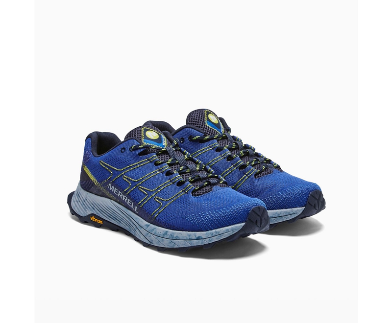 Merrell Moab Flight Men's Trail Running Shoes Deep Blue | 0176-KIGNH