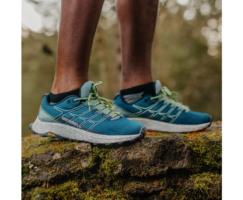 Merrell Moab Flight Men's Trail Running Shoes Navy | 2519-NCQVA