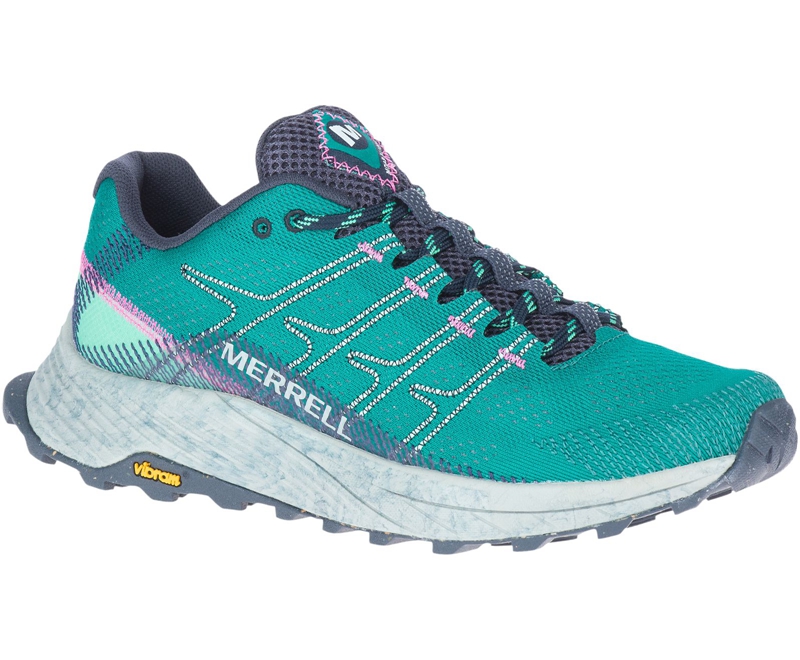 Merrell Moab Flight Wide Width Women's Trail Running Shoes Blue | 6723-WCQXE