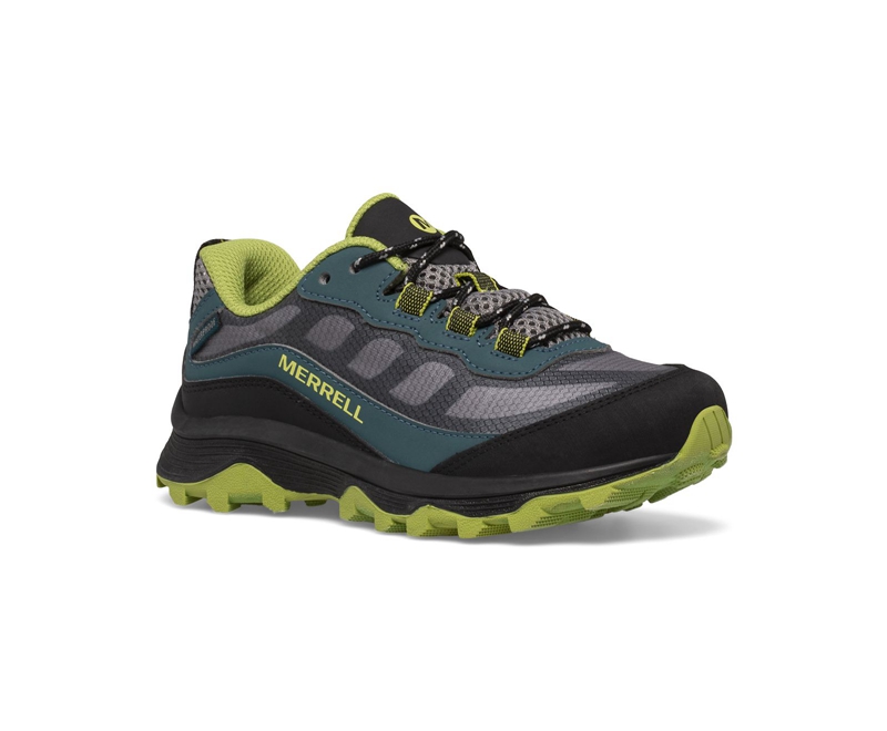 Merrell Moab Speed Low Kids' Hiking Shoes Deep Green / Black | 9274-ZQISR