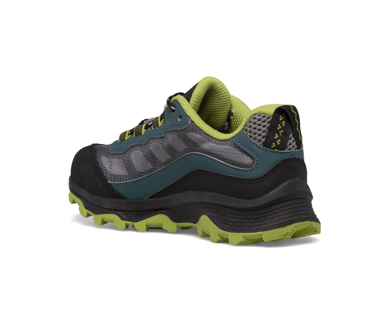 Merrell Moab Speed Low Kids' Hiking Shoes Deep Green / Black | 9274-ZQISR