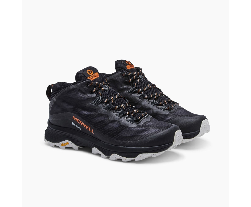 Merrell Moab Speed Mid GORE-TEX® Men's Work Boots Black | 4183-QRUYK