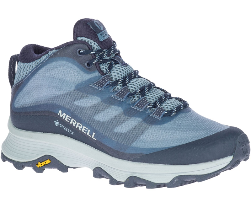 Merrell Moab Speed Mid GORE-TEX® Wide Width Women's Hiking Shoes Navy | 7625-STJKC