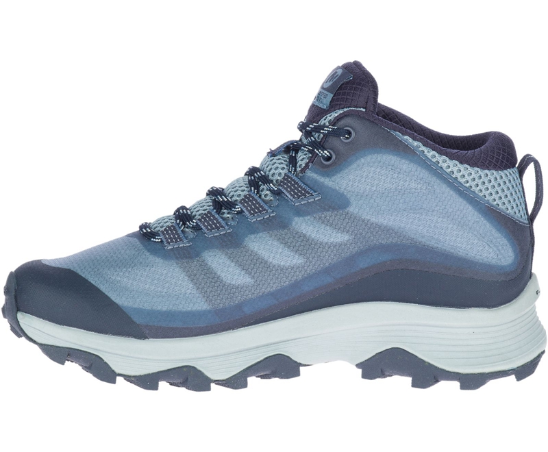 Merrell Moab Speed Mid GORE-TEX® Wide Width Women's Hiking Shoes Navy | 7625-STJKC