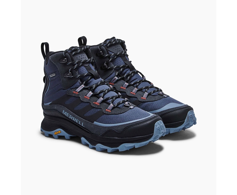 Merrell Moab Speed Thermo Mid Men's Waterproof Boots Blue | 2543-JWVIP