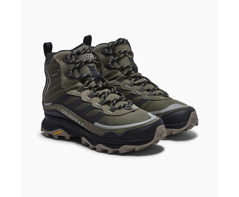 Merrell Moab Speed Thermo Mid Men's Waterproof Boots Olive | 9856-PQSKC