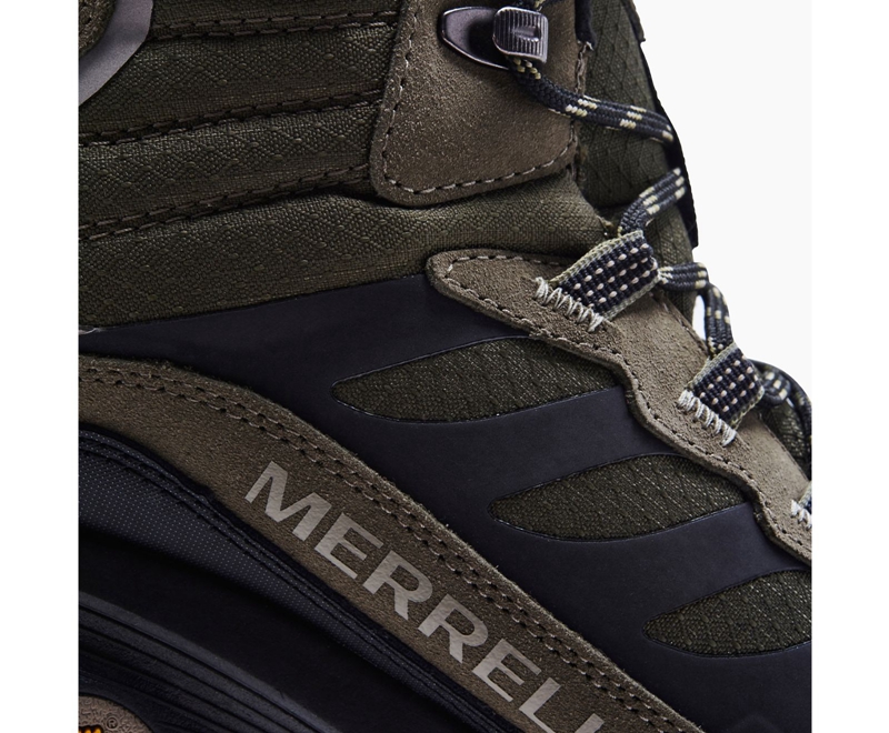 Merrell Moab Speed Thermo Mid Men's Waterproof Boots Olive | 9856-PQSKC