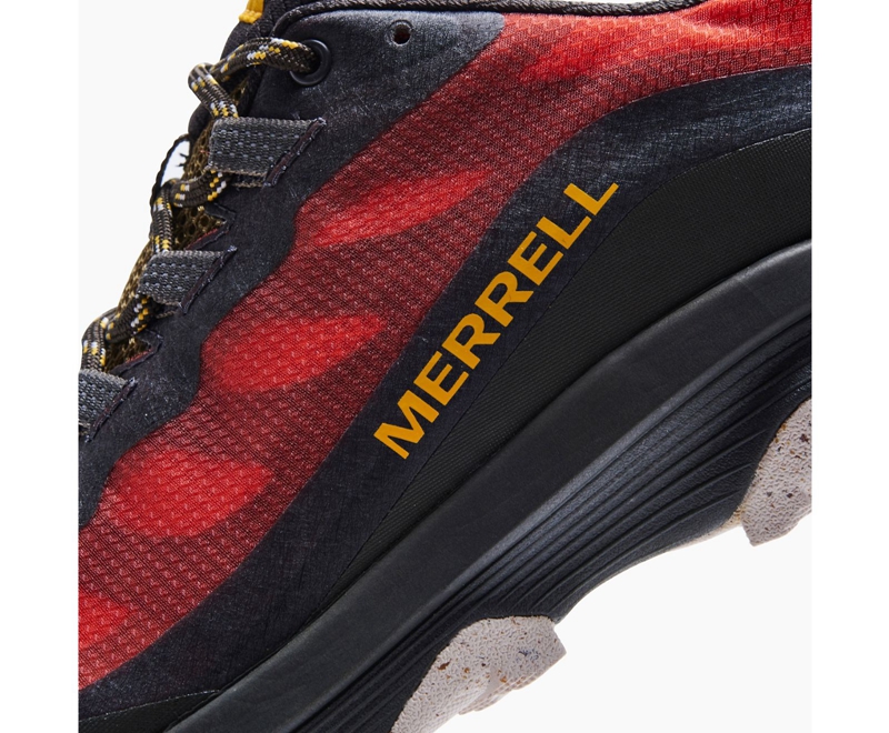 Merrell Moab Speed Wide Width Men's Hiking Shoes Black / Red | 4620-VGADO