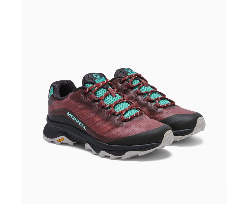 Merrell Moab Speed Wide Width Women's Hiking Shoes Burgundy | 9735-GHLYX