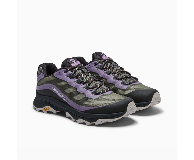 Merrell Moab Speed Wide Width Women's Hiking Shoes Purple / Olive | 9805-CKPTA