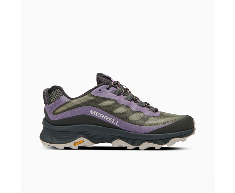 Merrell Moab Speed Wide Width Women\'s Hiking Shoes Purple / Olive | 9805-CKPTA