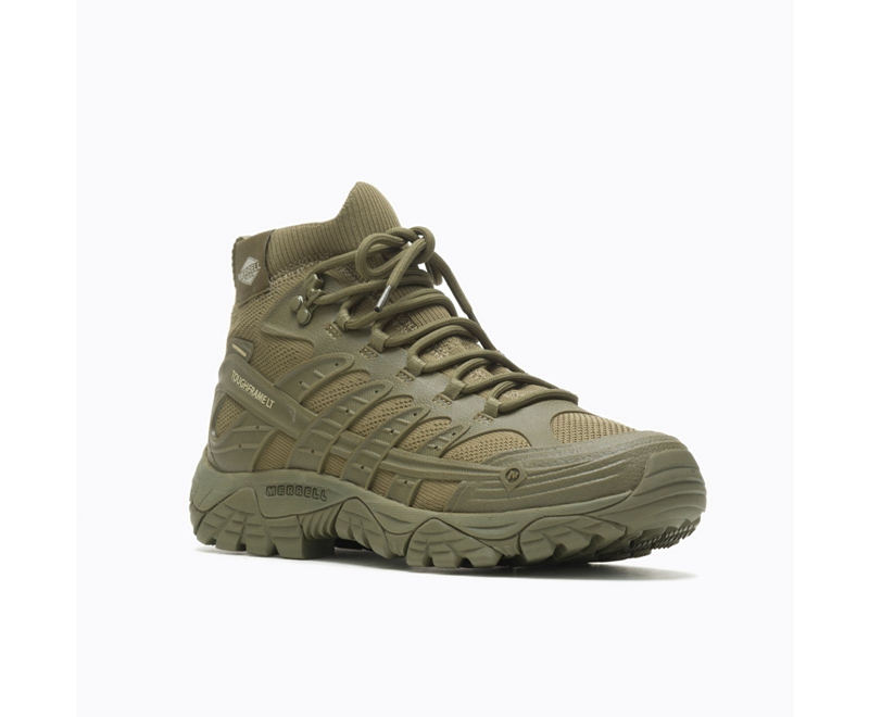 Merrell Moab Velocity Tactical Mid Men's Waterproof Boots Olive | 5382-CUWAG