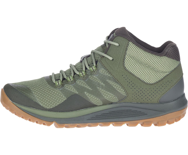 Merrell Nova 2 Mid Men's Running Shoes Olive | 5794-VZPQH