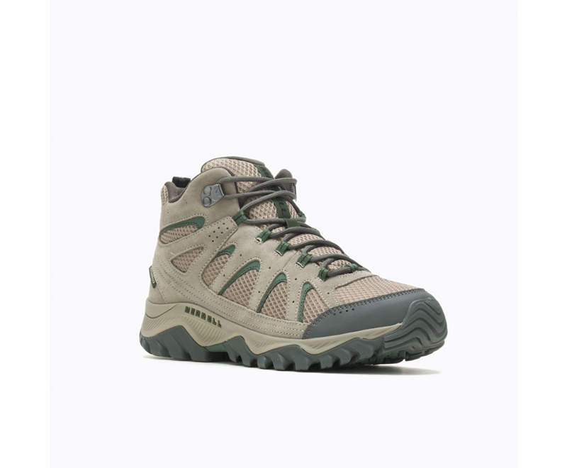 Merrell Oakcreek Mid Men's Work Boots Olive | 3041-JEYPX