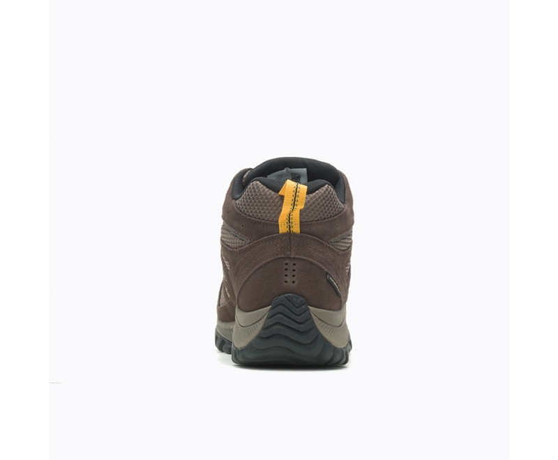 Merrell Oakcreek Mid Wide Width Men's Work Boots Coffee | 4329-AKLTD