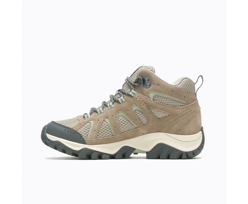 Merrell Oakcreek Mid Women's Waterproof Boots Beige | 6571-OSJKG