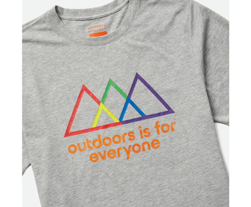 Merrell Outdoors Is For Everyone Women's T Shirts Grey | 2397-JFRUI