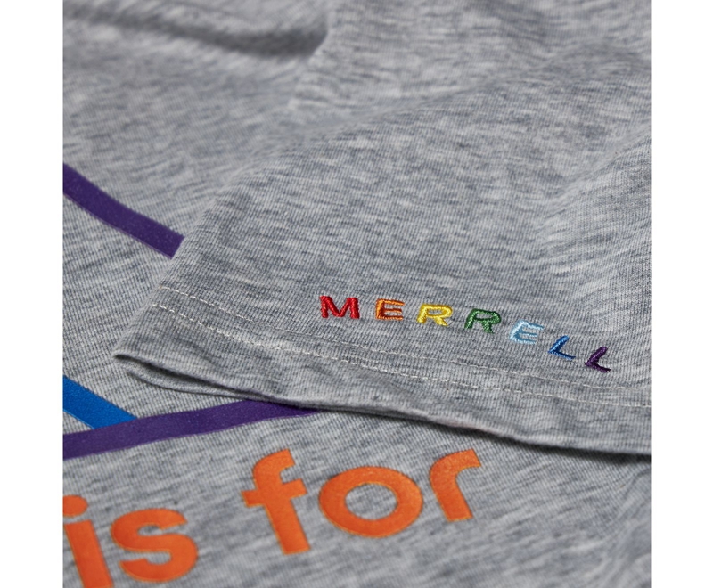 Merrell Outdoors Is For Everyone Women's T Shirts Grey | 2397-JFRUI