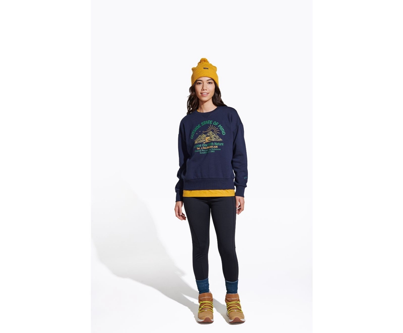 Merrell Outside State Of Mind Crew Women's Sweatshirts Navy | 6108-VECRS