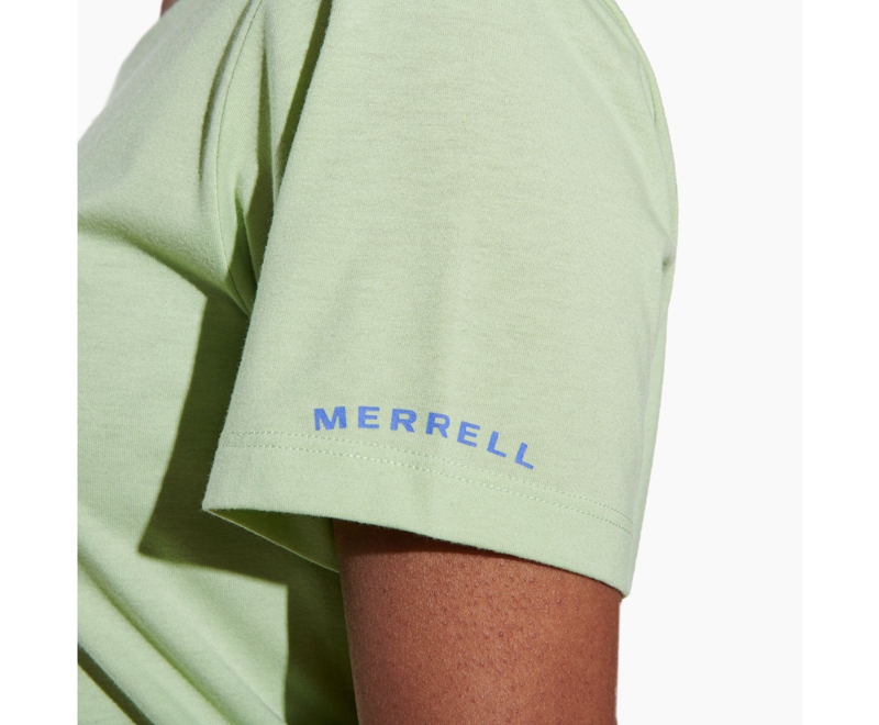 Merrell Rise and Shine Crew Women's T Shirts Green | 9341-VNWIO