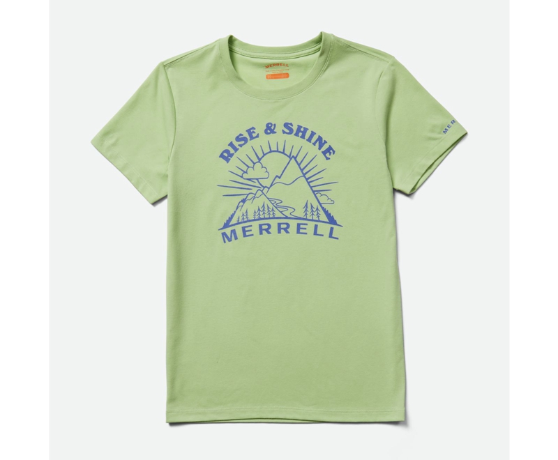 Merrell Rise and Shine Crew Women's T Shirts Green | 9341-VNWIO