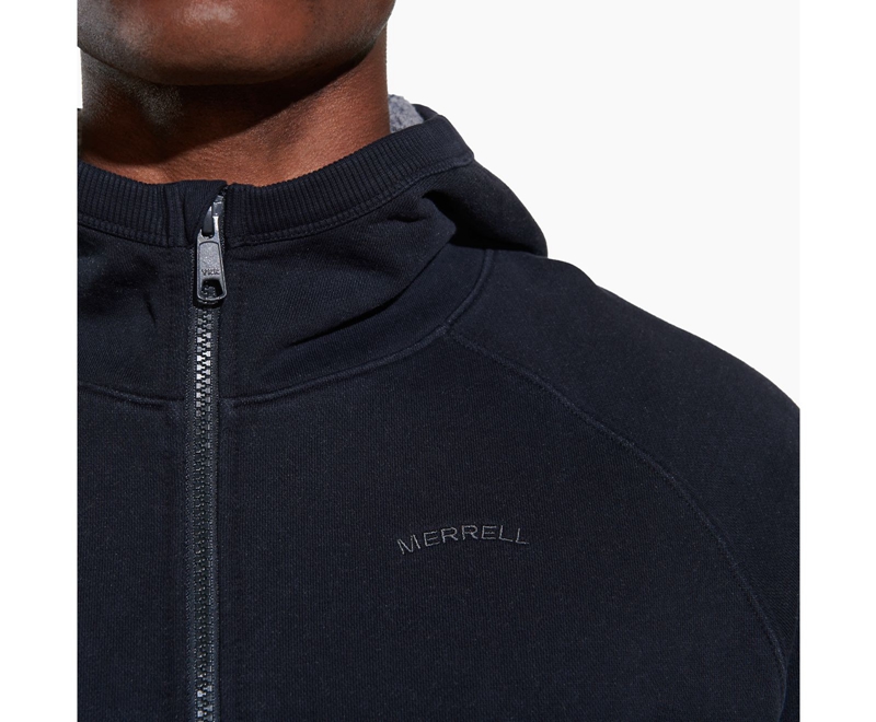 Merrell Scout Pullover Men's Hoodie Black | 1470-CLUVQ