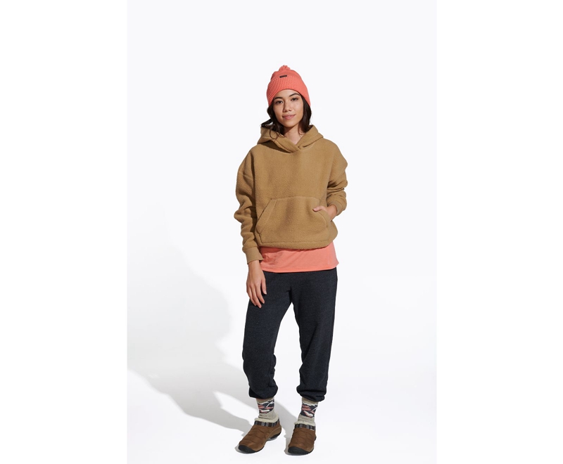 Merrell Sherpa Women's Hoodie Khaki | 9715-QEKTP