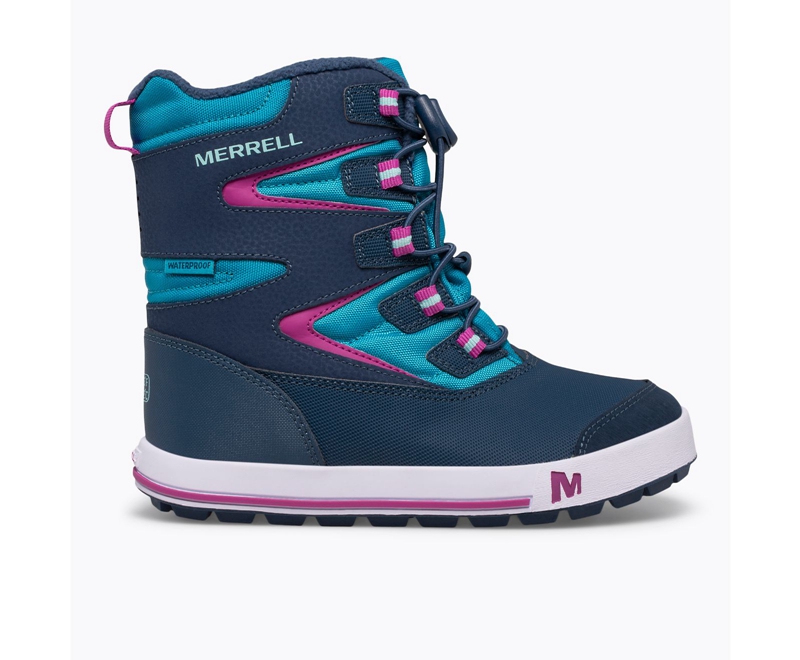 Merrell Snow Bank 3.0 Kids' Hiking Boots Navy / Turquoise | 6093-EAYVC