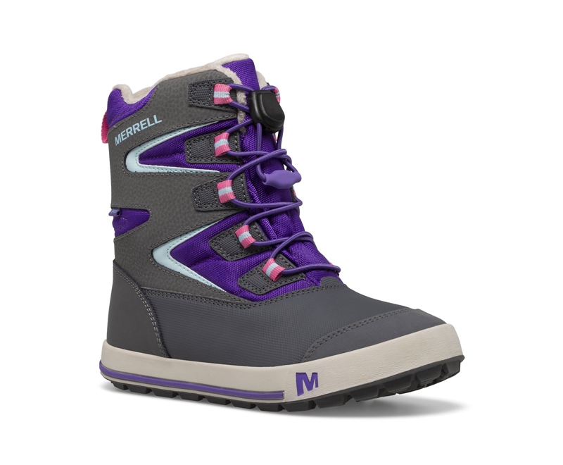 Merrell Snow Bank 3.0 Kids' Winter Boots Purple / Grey | 4692-QONZS