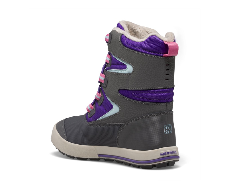 Merrell Snow Bank 3.0 Kids' Winter Boots Purple / Grey | 4692-QONZS