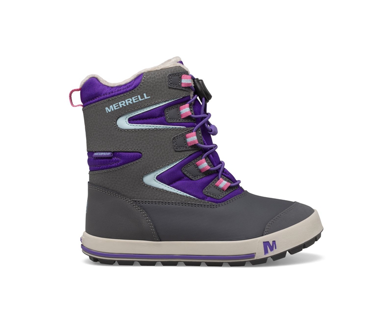 Merrell Snow Bank 3.0 Kids\' Winter Boots Purple / Grey | 4692-QONZS