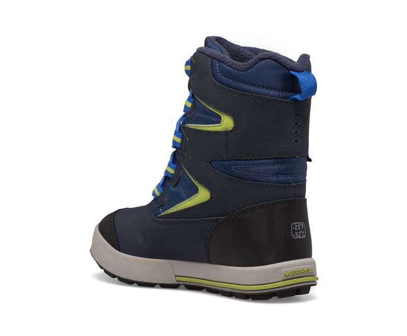 Merrell Snow Bank 3.0 Kids' Winter Boots Navy | 5932-CFDWA