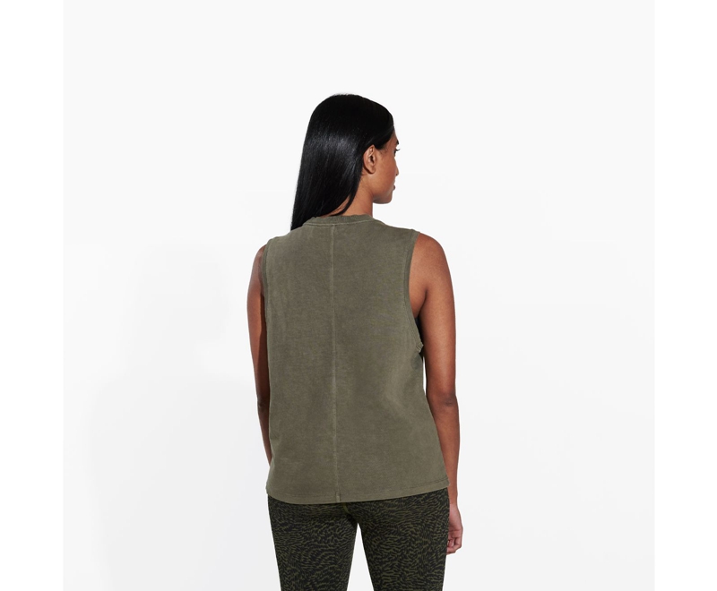 Merrell Sunbaked Tank Women's Vest Olive | 3894-AEVIO