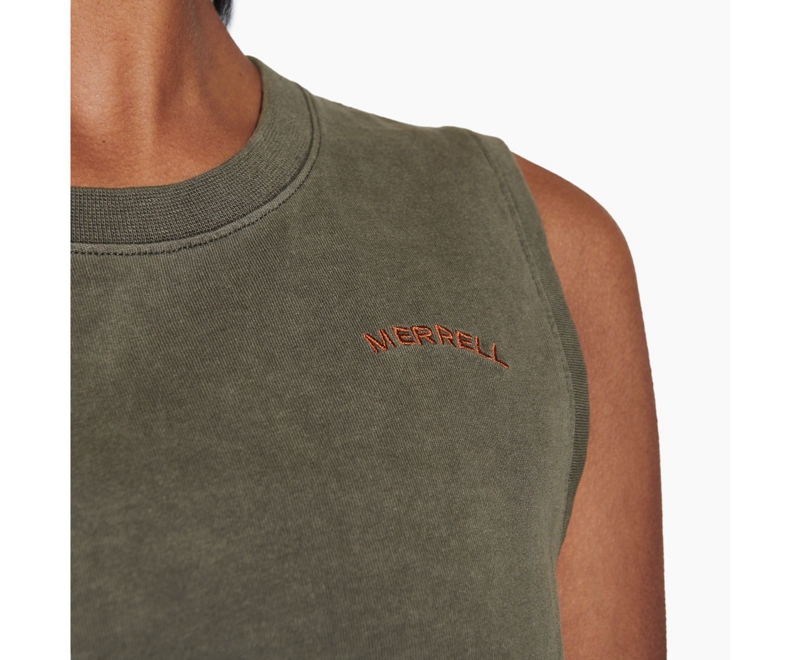 Merrell Sunbaked Tank Women's Vest Olive | 3894-AEVIO