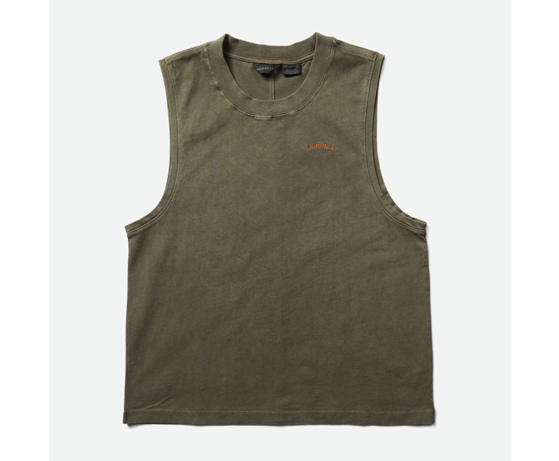 Merrell Sunbaked Tank Women's Vest Olive | 3894-AEVIO