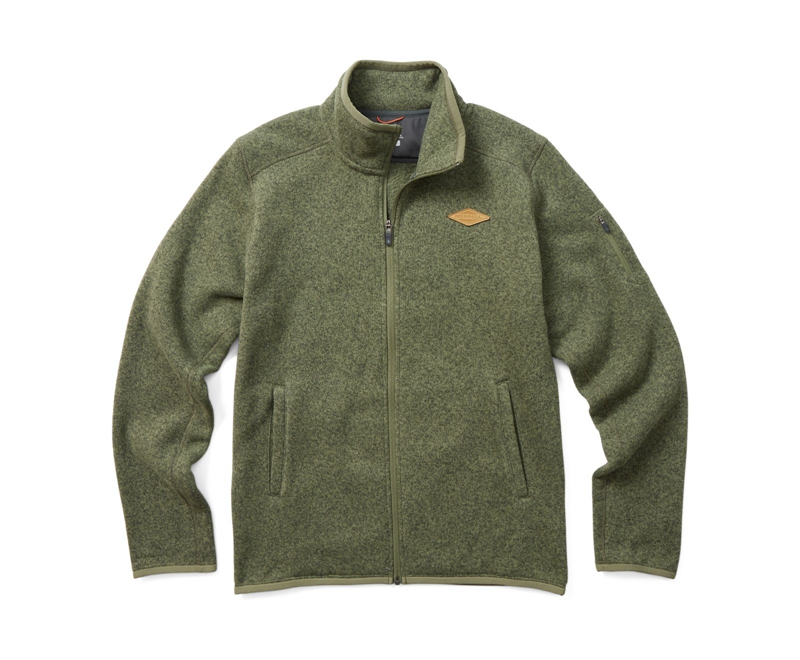 Merrell Sweater Weather Full Zip Men\'s Jackets Olive | 0532-HKQGY