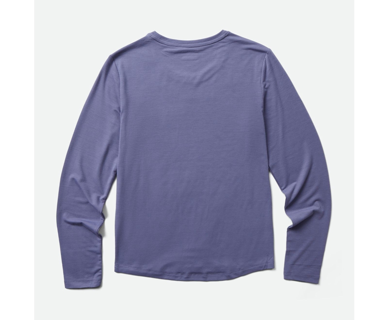 Merrell Tencel Long Sleeve Women's Sweatshirts Blue | 9302-WDCNR