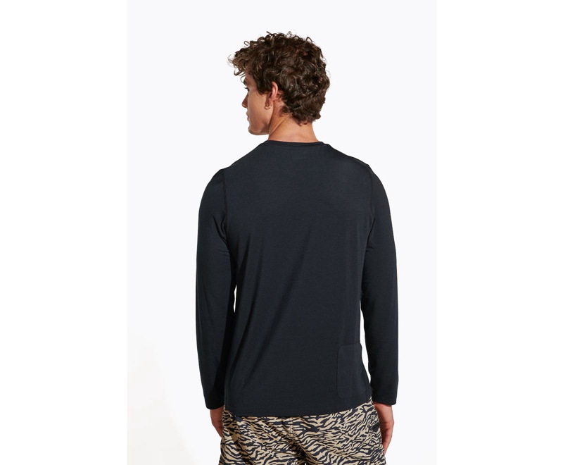 Merrell Tencel™ Long Sleeve Men's Sweatshirts Black | 1536-YCUSM