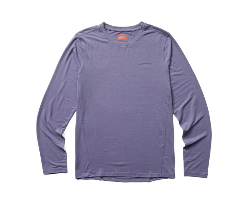 Merrell Tencel™ Long Sleeve Men\'s Sweatshirts Purple | 9436-FKMRL