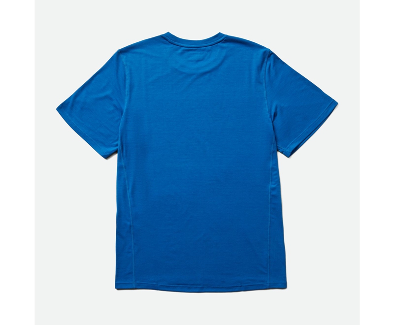 Merrell Tencel™ Sleeve Men's T Shirts Blue | 7163-FLZRJ