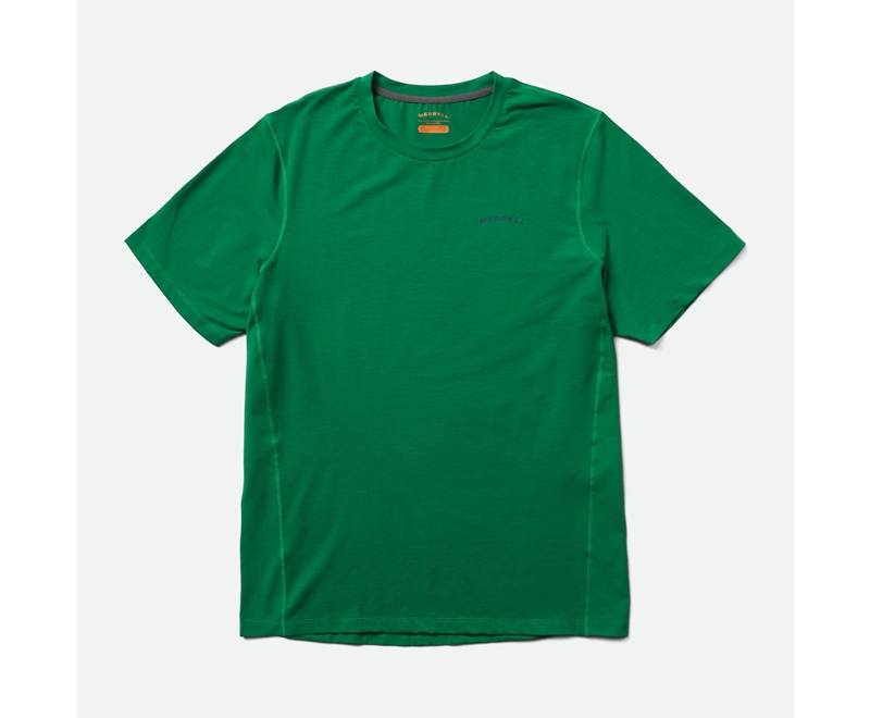 Merrell Tencel™ Sleeve Men\'s T Shirts Green | 3049-ACUTV