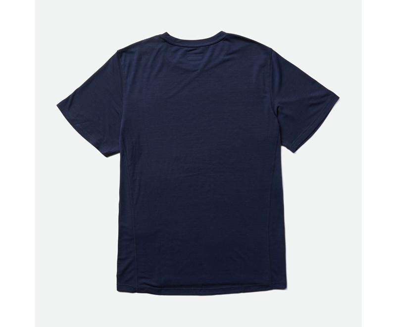 Merrell Tencel™ Sleeve Men's T Shirts Navy | 5901-HJAGI