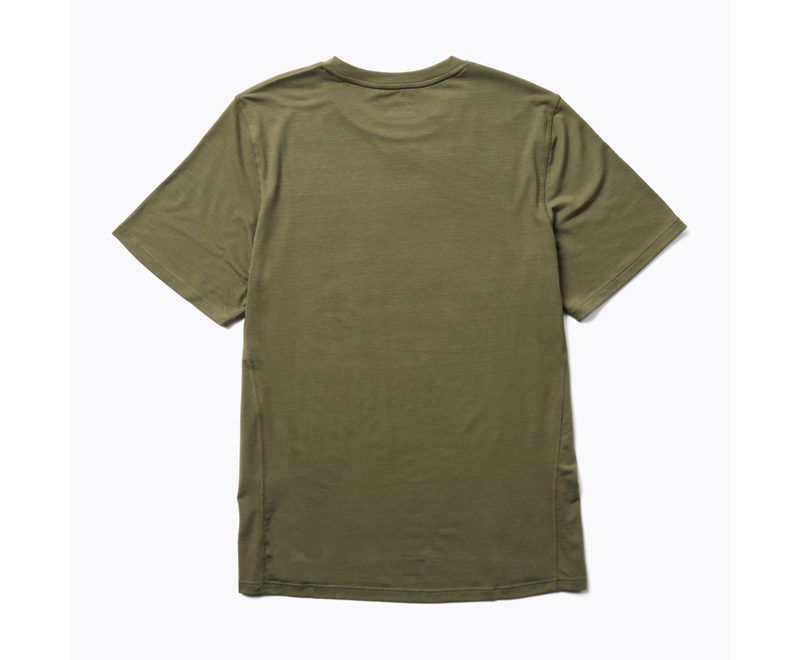 Merrell Tencel™ Sleeve Men's T Shirts Olive | 1936-RJICH