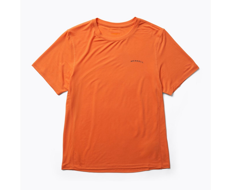 Merrell Tencel™ Sleeve Men\'s T Shirts Orange | 8134-XEINR