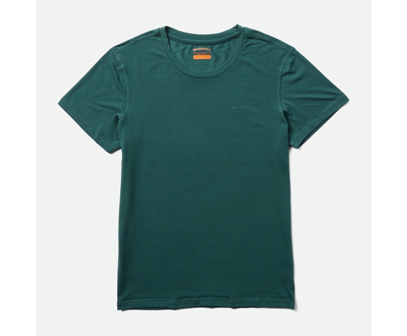 Merrell Tencel™ Sleeve Women\'s T Shirts Dark Green | 2489-CYEZF