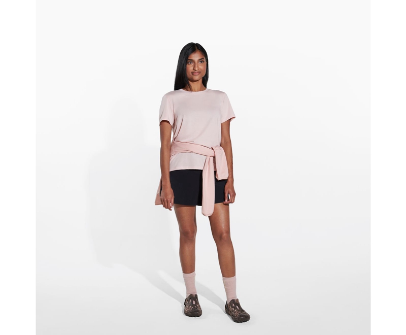 Merrell Tencel™ Sleeve Women's T Shirts Rose | 2593-WUMJT