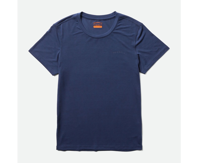 Merrell Tencel™ Sleeve Women's T Shirts Navy | 9371-MIQPN