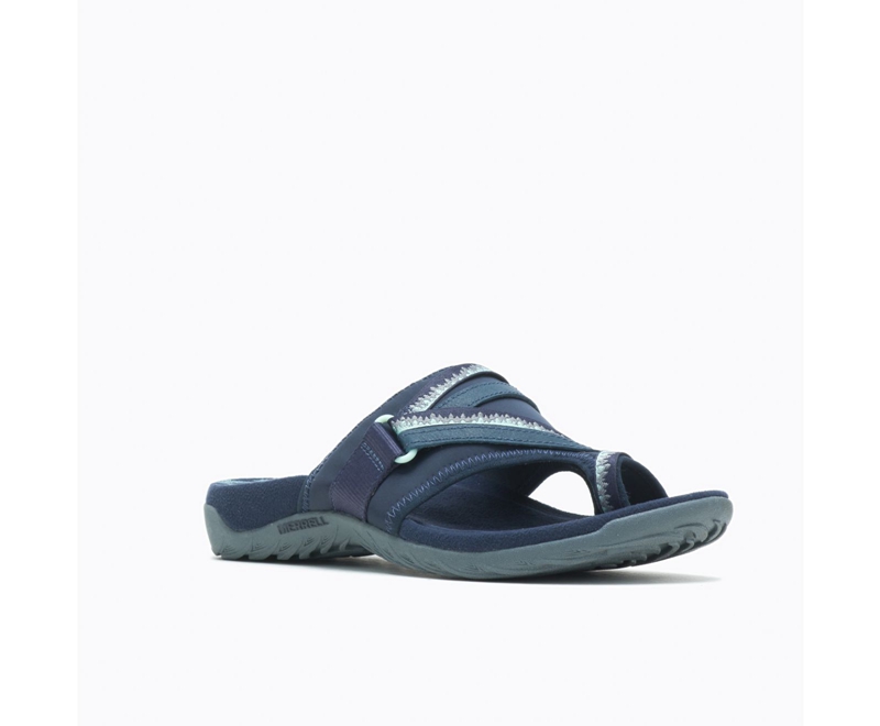 Merrell Terran 3 Cush Post Wide Width Women's Sandals Navy | 0417-RBWME